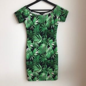 Forever 21 Palm Leaf Bodycon Dress